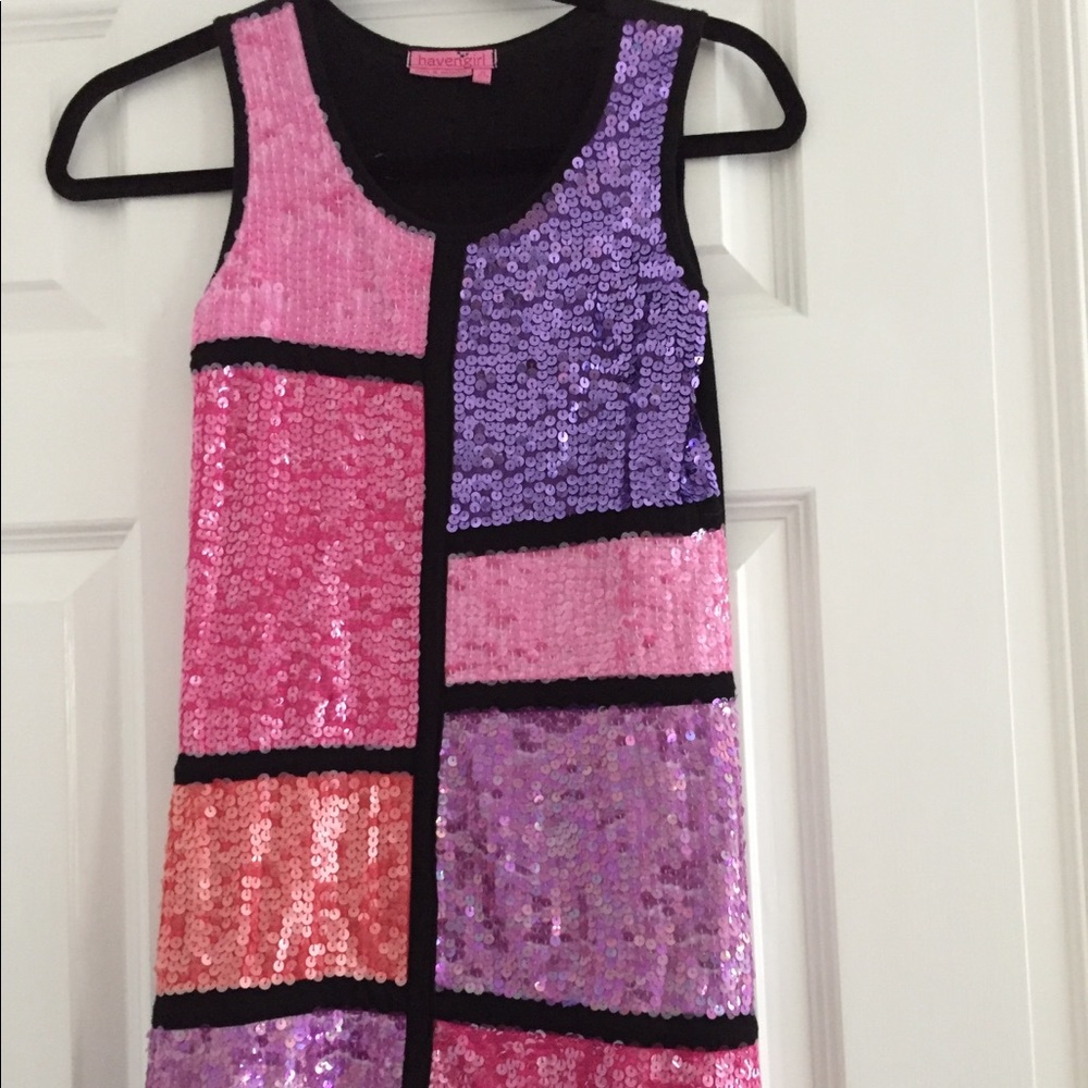 havengirl pink and purple sequin dress